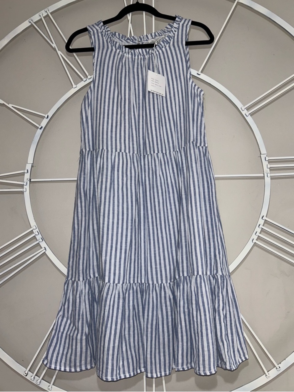 NWT Beachlunchlounge Saison Linen Blend Misty Lines Colorway Sundress - Picture 1 of 9